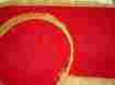 0463 Tri Chem Artex Christmas Candles Mantle Table Runner Doily Red Velvet Trichem