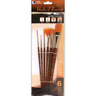 089241216890 Elements Studio Pkg Set-6 Golden Taklon Short Handle Brush