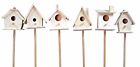 1214 Creative Hobbies Whimsical Wooden Tiny 2-1 2 Inch Birdhouses On Picks Total Height 12 Inches 617237784773