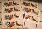 1505transfers 1505-r 7 Vintagedecals Meyercord Lot Grapes-apple-pear-bird