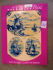 1538c Meyercord Vintage Water Decorator Decal Blue White Windmill Ships