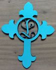16.6x20.75 Initial Monogram Wood Unfinished Cutout Cross Laser Decorative