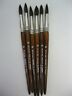 1p120012-6 Tobgi Set Of Fine Hair Watercolor Brushes Round Made In