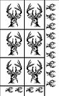 20-0416 Armour Rub Etch Glass Etching Stencil Sheet Deer Buck Whitetailed