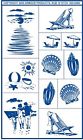 20-0466 Armour Etch Stencil Rub Glass Etching Sea Shore Beach Designs