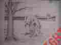 2166 Mare With Foal Tri-chem Or Artex And Colt Horse Scene Picture Ready To Paint Lg 20 X 16