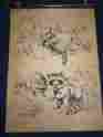 2388 238 8 Tri Chem Racoon Family On Leather Picture Wall Hanging To Paint Nos