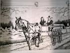 2281 34x20 Gentle Folks Tri-chem Artex Amish Liquid Embroidery Picture To Paint