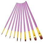 4336963472 Heartybay Purple Paint Brushes Brush Set Round Pointed Tip Nylon