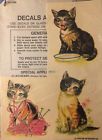 498-d Meyercord Vintage Water Applied Decals Adorable Kittens Nursery Cats