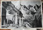 8711 Trichem Liquid Embroidery Picture To Paint Train Scene Deer
