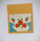 8716 Tri-chem Vintage Strawberry Design White Tablecloth 54 X70 Ready To Paint 1970s