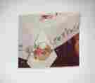 8905 Trichem Vintage Tri-chem Strawberry Basket White Tablecloth 60 X80 Ready To Paint 1977