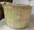 A8005 Artistic Craft Supply Unpainted Surface Round Country Basket W Wood Lid Caddy Heart Handle
