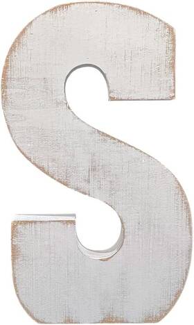 Abelots 674012594835 Distressed White Wash Wood Letter Decorative Signage 10.0 X