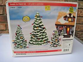 21774 Accents Unlimited New Unpainted Set Of Three 3 Christmas Trees