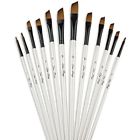 Acxpaintbrush12a01wt Art Paint Brush Set Angular For Oil Watercolor 653892744561