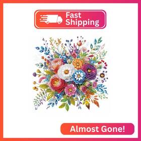 At051 Aiyuanzsh 5d Special Shape Diamond Art Kits For Beginners Floral Pa