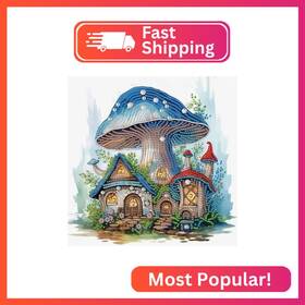 At055 Aiyuanzsh Diamond Art Painting Kits For Adults Mushroom House 5d Special Shape