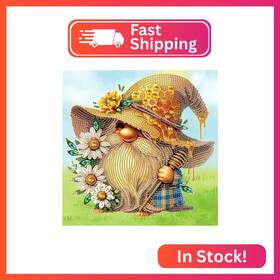 At063 Aiyuanzsh Diamond Art Painting Kits For Adults Honey Gnome 5d Special Shape Crystal Rhine