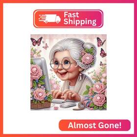 At189 Aiyuanzsh 5d Special Shape Diamond Art Kits For Beginners Lovely Grandma Diamon