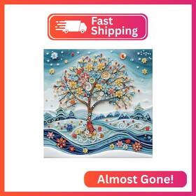 At592 Aiyuanzsh 5d Special Shape Diamond Art Kits For Beginners Snowy Tree Pa
