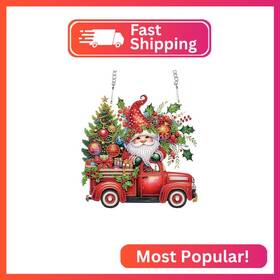 Dj1005 Aiyuanzsh 5d Diy Christmas Diamond Art Pendant Kit Gnome Tree And Car Design Di