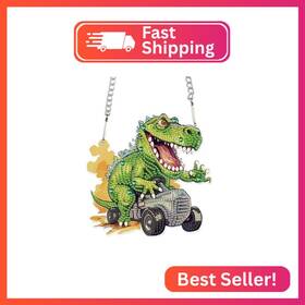Hgj144 Aiyuanzsh Diamond Painting Hanging Pendant Kit - Dinosaur Driving Car 5d