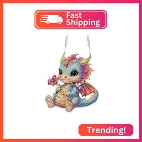 Hgj212 Aiyuanzsh Cute Dragon Diamond Art Kits For Adults Hanging Sign Special Shaped Pai