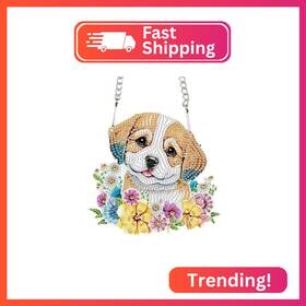 Hgj241 Aiyuanzsh Diy 5d Animal Dog Diamond Art Painting Kits Hanging Sign Wall Flow