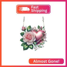 Hgj402 Aiyuanzsh 5d Diamond Painting Hanging Pendant Diy Rose And Heart Art Ki