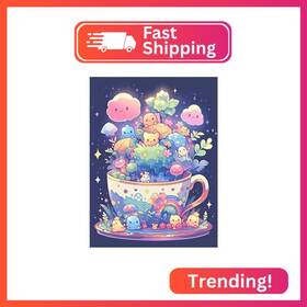 G3858-us Ajepon Cute Diamond Painting Kits For Adults - Art Cartoon Cup