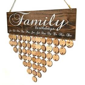Alnicov 726667993232 Wooden Family Birthday Reminder Tracker Plaque Wall Hanging