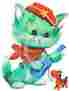 An658 Waterslide Decals Vintage Shabby Teal Green Cowboy Kitten