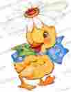 An763 Waterslide Decals Vintage Shabby Retro Easter Peep Chick With Daisy Hat