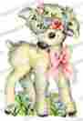 An784 Waterslide Decals Vintage Shabby Nursery Lamb With Pink Bow