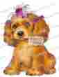 An790 Christmas Puppy Decals Shabby Waterslide Vintage Retro Dog Flowers On Head