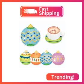 Bdl003 Antor 4 Pcs Christmas Ball Diamond Painting Coasters Kit Diy 5d Art