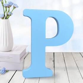 Aocean-bl17 Aocean 6 Inch Blue Wood Letters Unfinished For Wall Decor