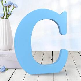 Aocean-bl4 Aocean 6 Inch Blue Wood Letters Unfinished For Wall Decor
