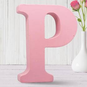 Aocean-pw17 Aocean 8 Inch Pink Wood Letters Unfinished For Wall Decor