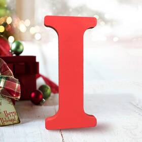 Aocean-rl10 Aocean 6 Inch Red Wood Letters Unfinished For Wall Decor