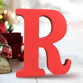 Aocean-rl19 Aocean 6 Inch Red Wood Letters Unfinished For Wall Decor