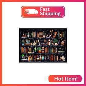 G4127 Apcufir Bookshelf Diamond Painting Kits For Adults Goth Skull Art F