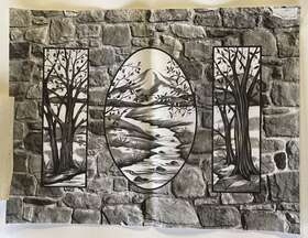 2378 Artex Picture To Paint Tri-chem - Stone Wall Scenery And Sip Party Idea