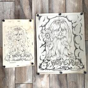 4114 Artex Vintage Picture To Paint #4114 I Wove You Hairy Creature For And Tri Chem