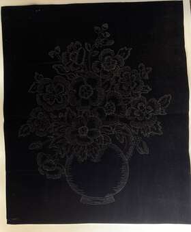 8815 Artex Picture To Paint Tri-chem - A Black Vase Flowers Velveteen