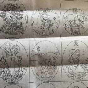 9819 Artex Christmas Ornaments Picture To Paint Tri Chem 16x20 Art Spun
