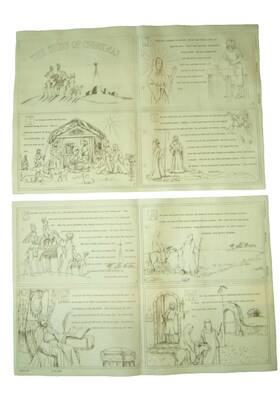 9856 Artex The Story Of Christmas Jesus Picture To Paint With Instructions Vintage