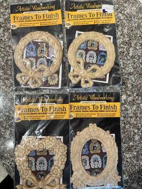 Artistic Woodworking 698256938415 Adhesive Backed Decorative Frame 6 Inch By 5 1/2 Lot Of 4 Wood